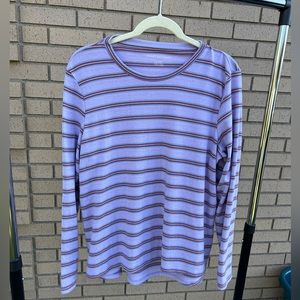 American Eagle Brushed Striped Long Sleeve Shirt - Size XL - Purple + Burgundy